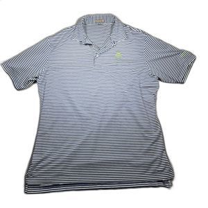 Peter Millar Summer Comfort Men's XL Blue & White Short Sleeve Embroidered Logo